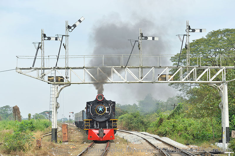 Mainline steam in Burma/Myanmar: Bago Gantry