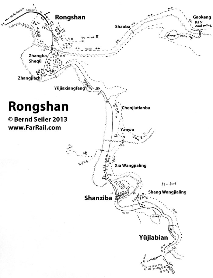map of the narrow gauge railway Rongshan